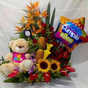 Peluches y rosas en Cali