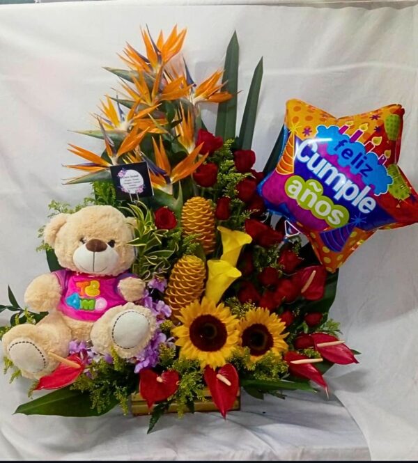 Peluches y rosas en Cali