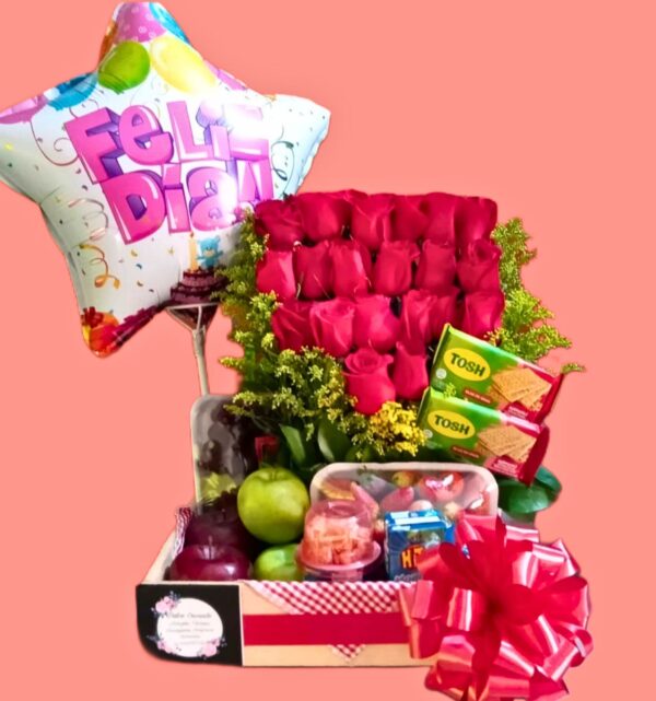 Arreglo flores y Frutas Cali