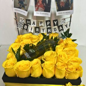 Caja Rosas y licor Cali