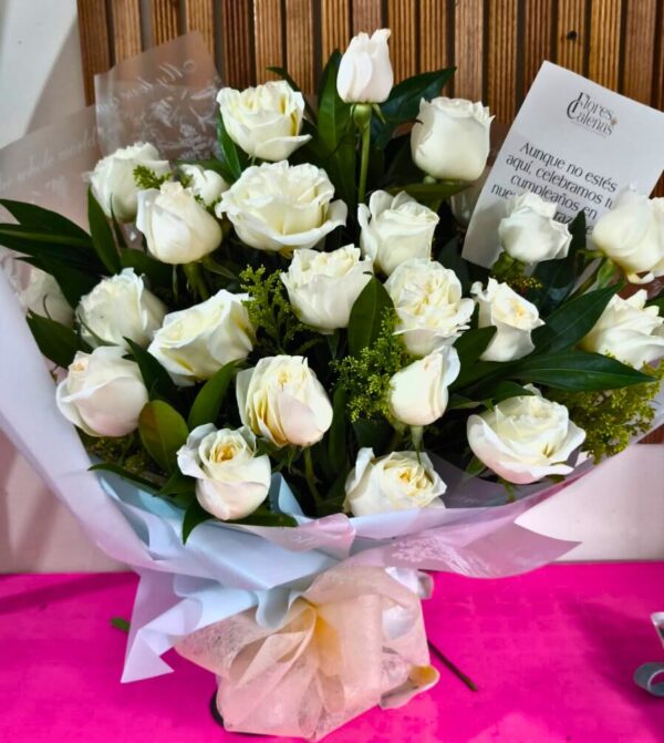 BOUQUET ROSAS BLANCAS (domicilios Cali)