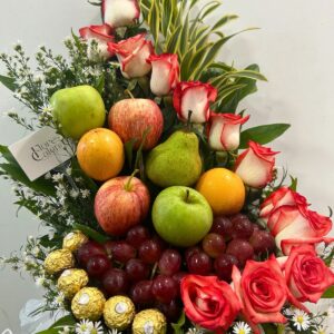 Arreglo frutal, Rosas y chocolates, Cali